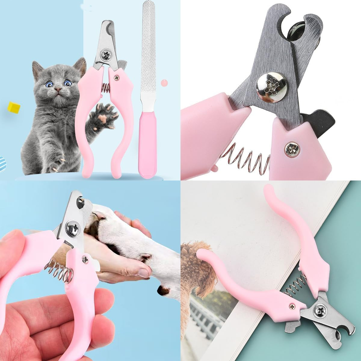 8PCS Dog Bath Supplies Set,Dog Washing Gloves,Shampoo Brush, Shedding Slicker Brush,Complete Pet Grooming Kit for Dog&Cat and Small Animal Grooming(8Pcs-Bath-Pink)