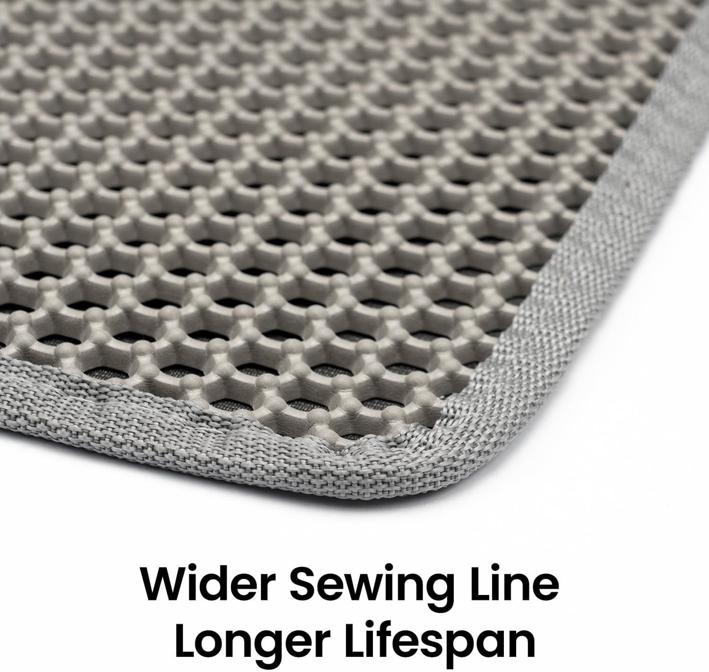 Cat Litter Mat-Litter Box Mat for Kitty, EVA Honeycomb Double Layer Design, Urine & Waterproof Scatter Control, Less Waste, Easier to Clean,Non Slip, Gray