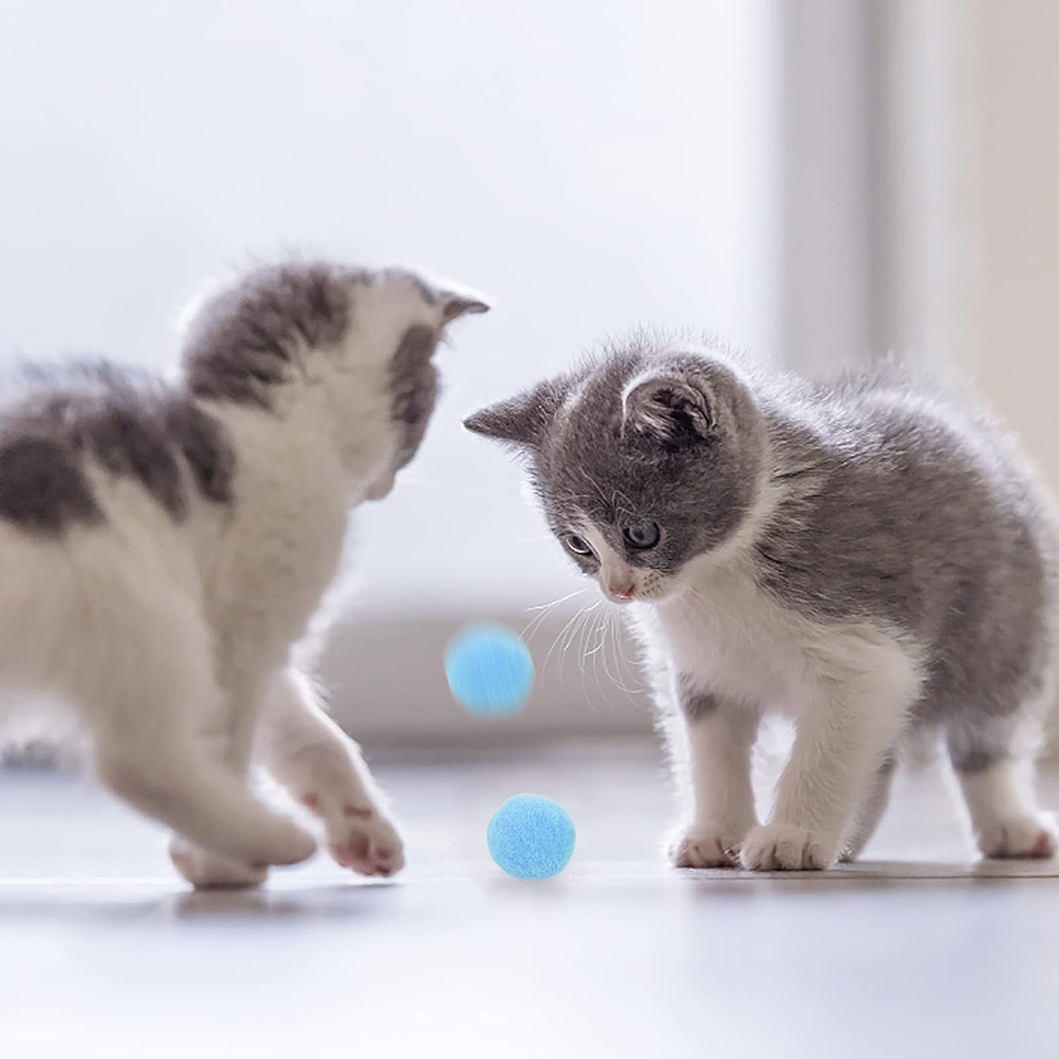 Large Cat Toy Balls, Soft Cat Balls 1Inch Kitten Pom Poms Ball Cat Play Toy (30 Pcs)