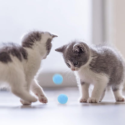 Large Cat Toy Balls, Soft Cat Balls 1Inch Kitten Pom Poms Ball Cat Play Toy (30 Pcs)