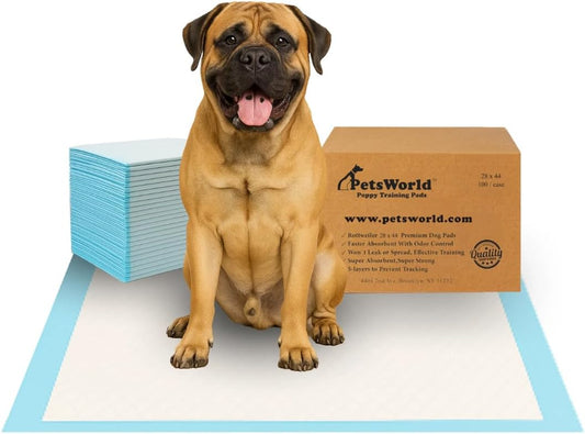 2XL Dog Pee Pads 28"X44" 100 Count – Extra Large Pet Pee Pads for Dogs & Puppies, Heavy Duty Leak-Proof Dog Training Pads, Super Absorbent Quick-Dry Potty Pads with Odor Control
