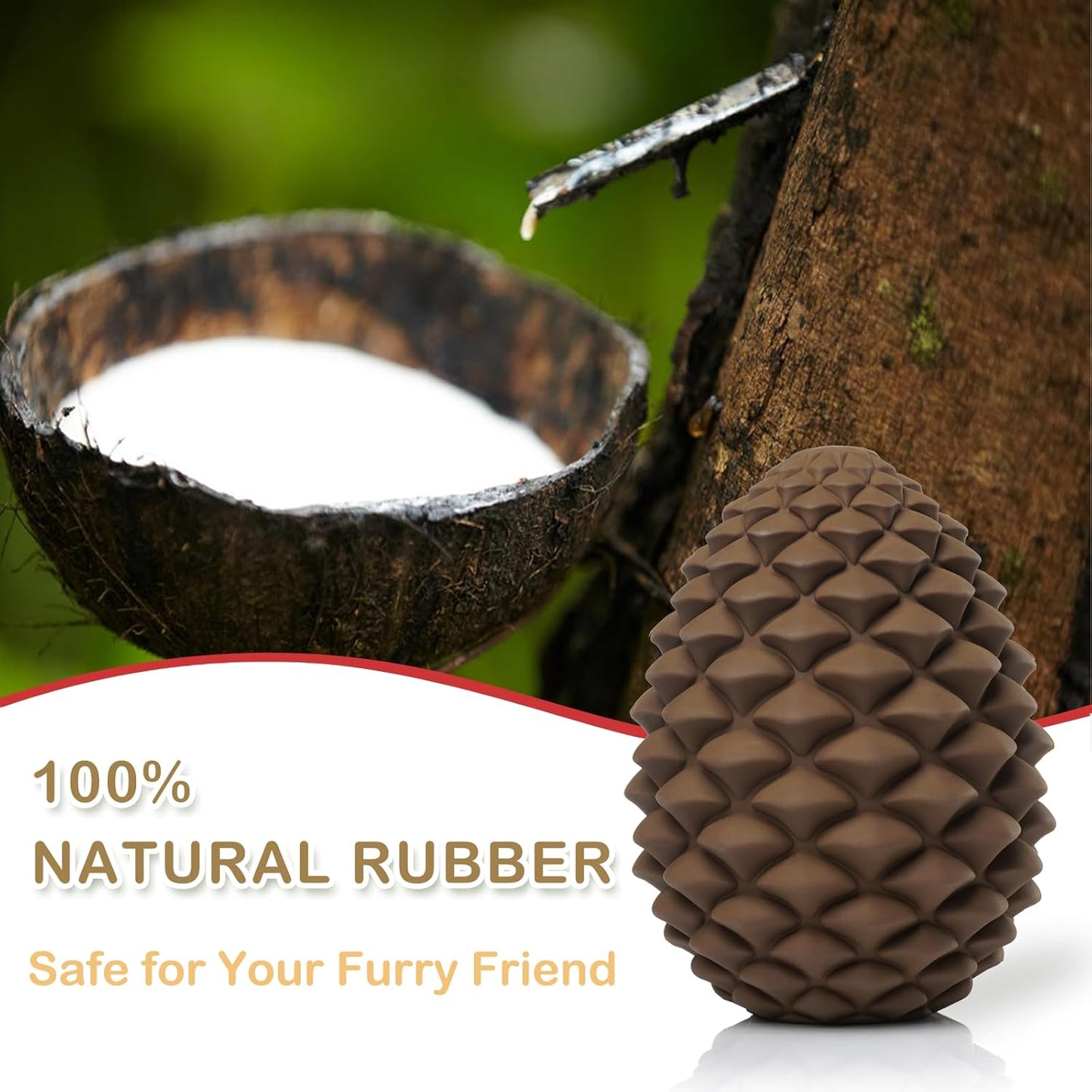 Pine Cone Dog Chew Toys, Dog Puzzle Toys, Interactive Toys to Keep Them Busy, Treat Dispensing Pet Toys for Medium Large Size, Long Lasting Dogs Gifts