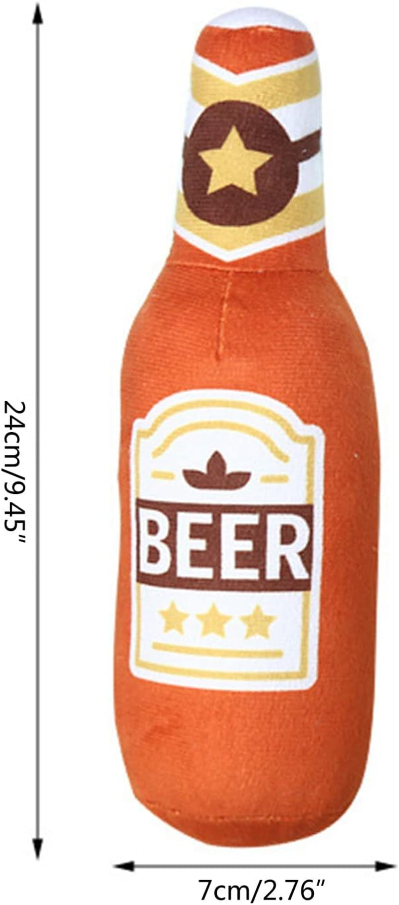 Squeak Toys Squeak Dog Toy Soft Plush- Chew Beer-Bottle Shape Squeeze with Squeaker for Medium & Small Dog