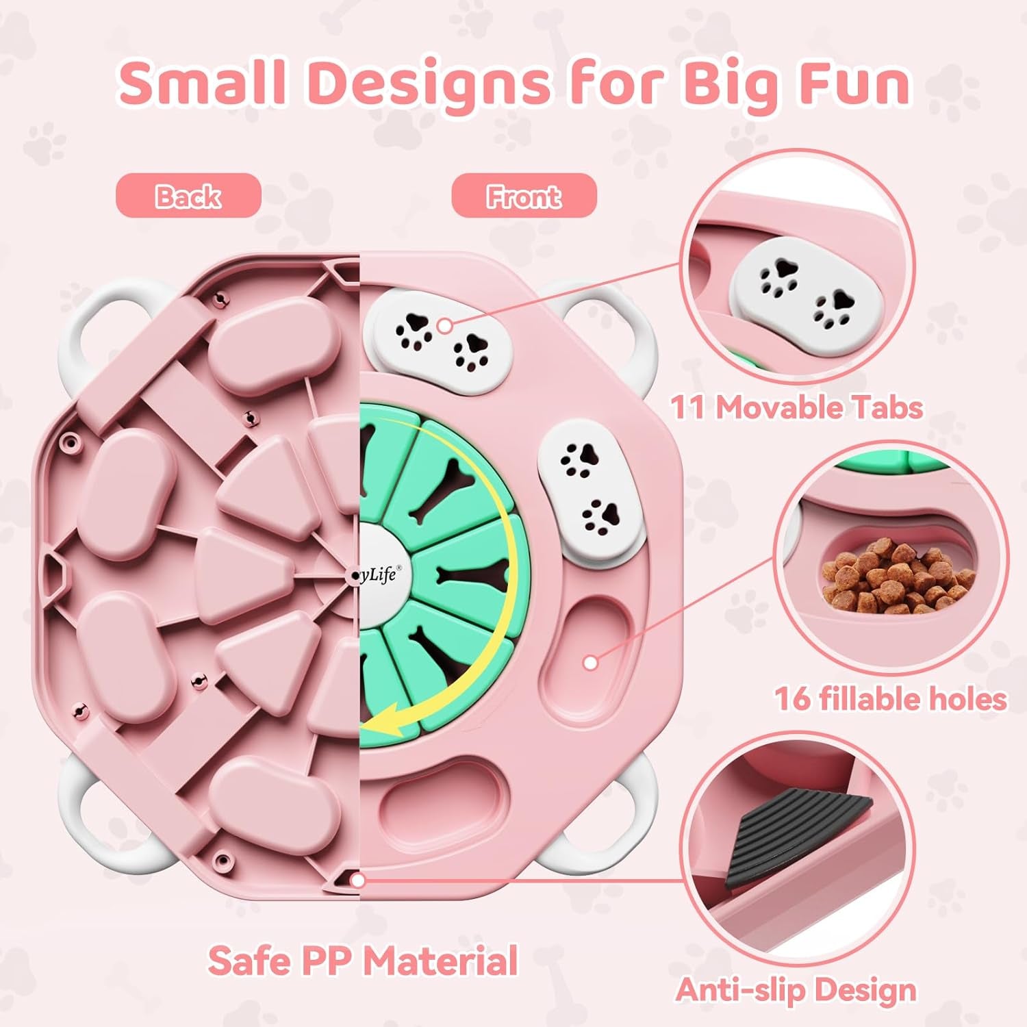 Dog Puzzle Toy, Interactive Dog Toys to Keep Them Busy, Enrichment Toys for Dogs, Treat Dispensing Dogs Toy with Slow Feeder for Smart Breeds, IQ Training & Brain Stimulation, 2 Levels
