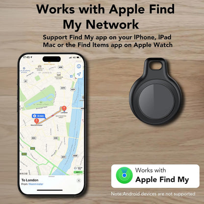 Air Tracker 4 Pack, Smart Bluetooth Tracker for Apple Find My (Ios Only), IP67 Waterproof Tracker with Keychain, Item Finder and GPS Finder for Keys, Luggage, Wallet, Etc, Replaceable Battery