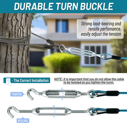 Dog Runner for Yard, Heavy Duty 100FT Dog Runs for outside with 10FT Tie Out Cable, Trolley System Zipline for Large Dogs up to 250Lbs, Chew Proof Run Cable for Camping