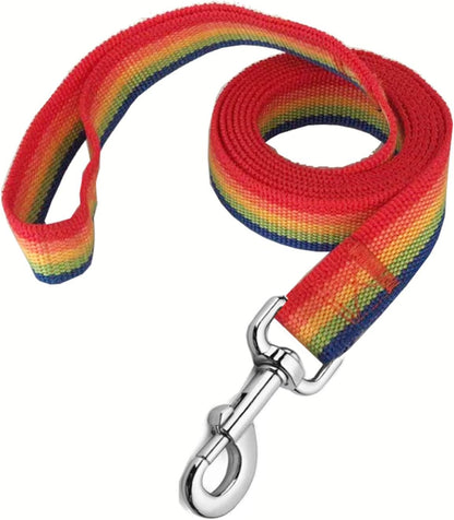 Strong Nylon Dog Leash, 4FT/ 5 FT/ 6FT Dog Leashes for Medium Large Dogs (4FT, Rainbow)