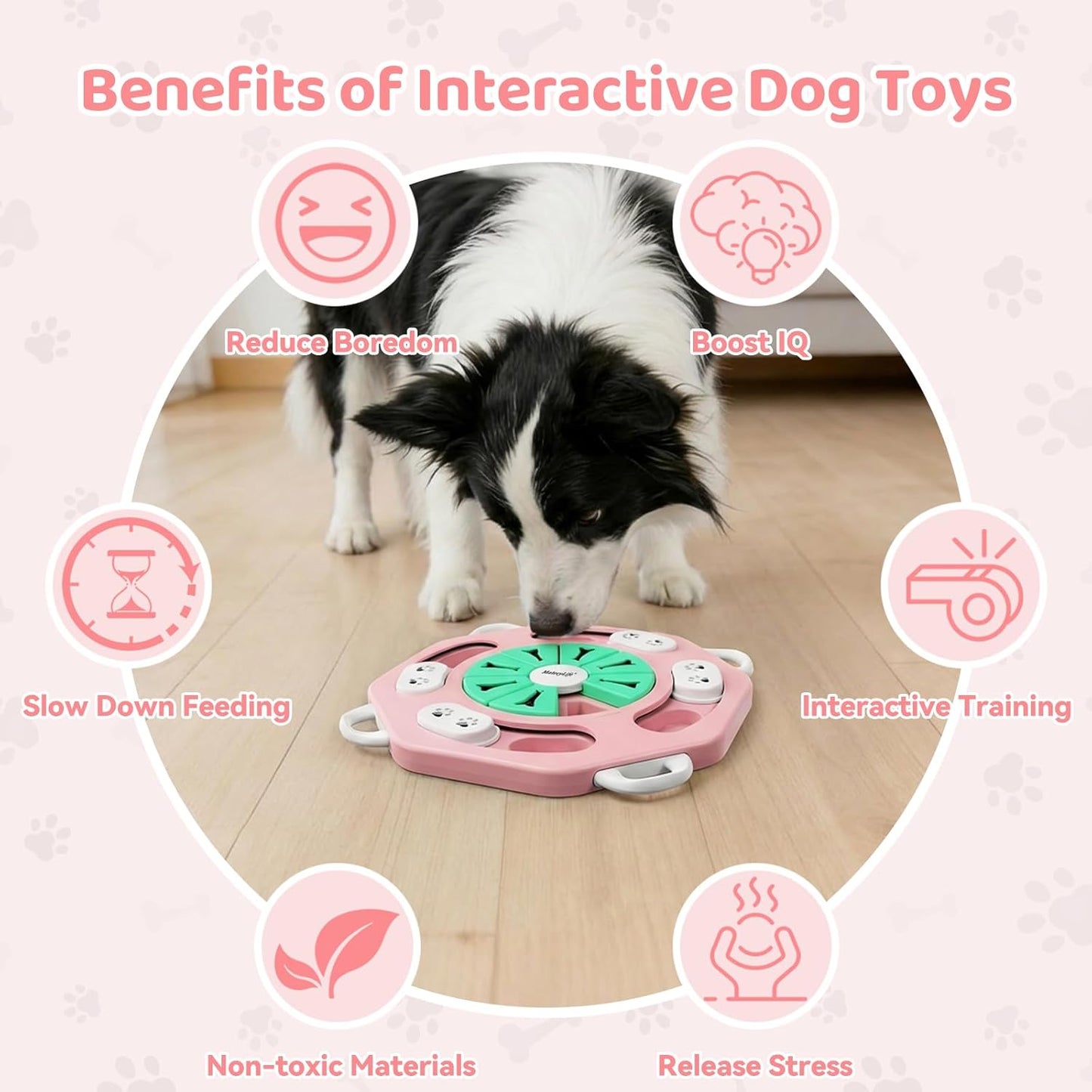 Dog Puzzle Toy, Interactive Dog Toys to Keep Them Busy, Enrichment Toys for Dogs, Treat Dispensing Dogs Toy with Slow Feeder for Smart Breeds, IQ Training & Brain Stimulation, 2 Levels