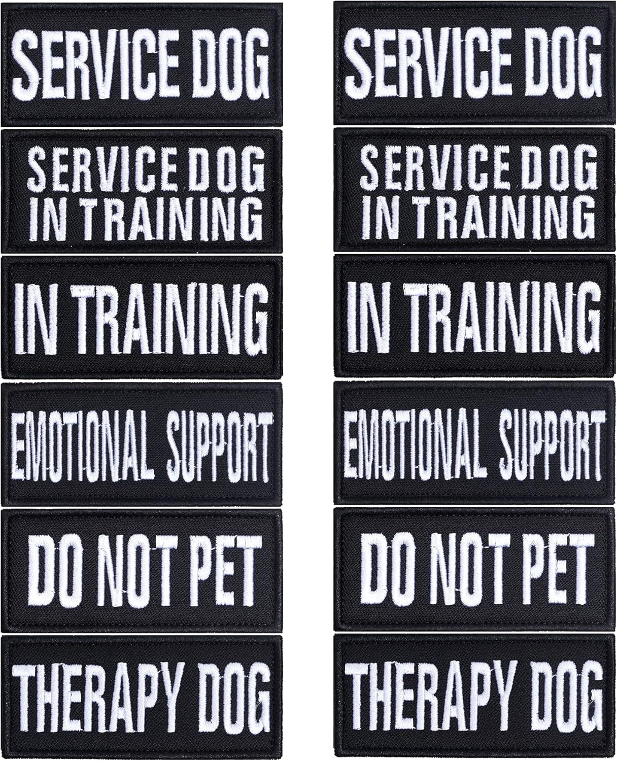 12 Pieces Removable Tactical Dog Harness Service Dog Vest Patches Do Not Pet in Training and Emotional Support Dog Vest Patches(3.6 X 1.6Inch)