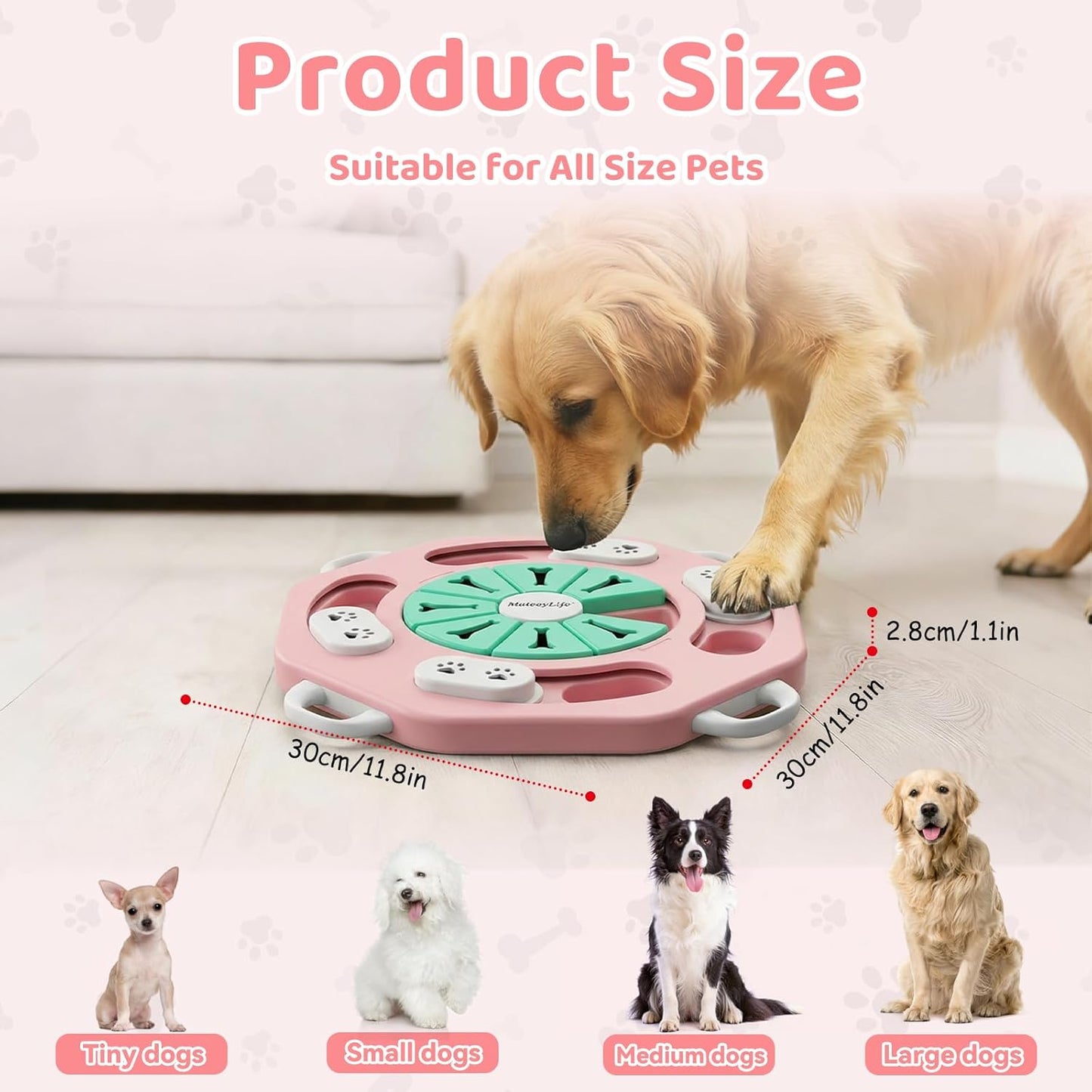 Dog Puzzle Toy, Interactive Dog Toys to Keep Them Busy, Enrichment Toys for Dogs, Treat Dispensing Dogs Toy with Slow Feeder for Smart Breeds, IQ Training & Brain Stimulation, 2 Levels