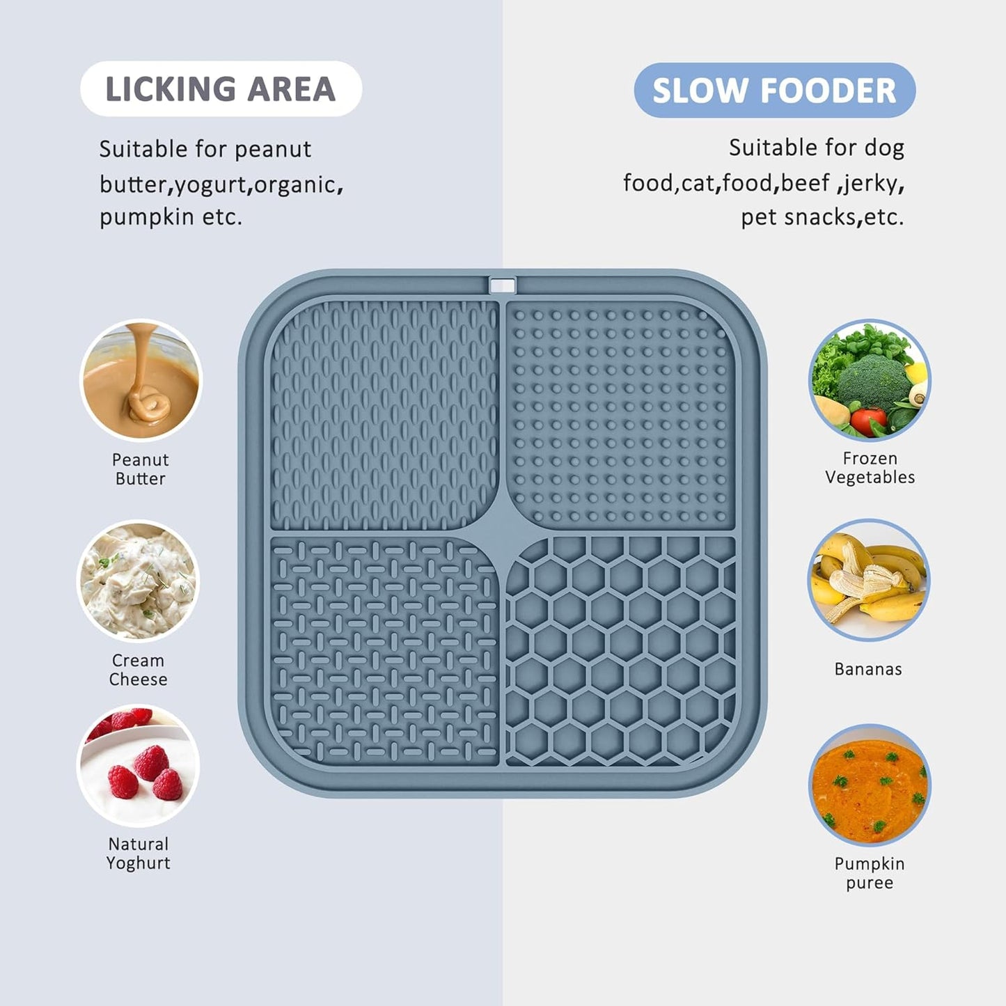 2 Pack Lick Mat for Dogs,Cats,Upgraded 8.5×8.5 Inches Licking Mats with Suction Cups,Slow Feeder Licking Pad for Anxiety Relief and Boredom Reducer,Suitable for Dog Training