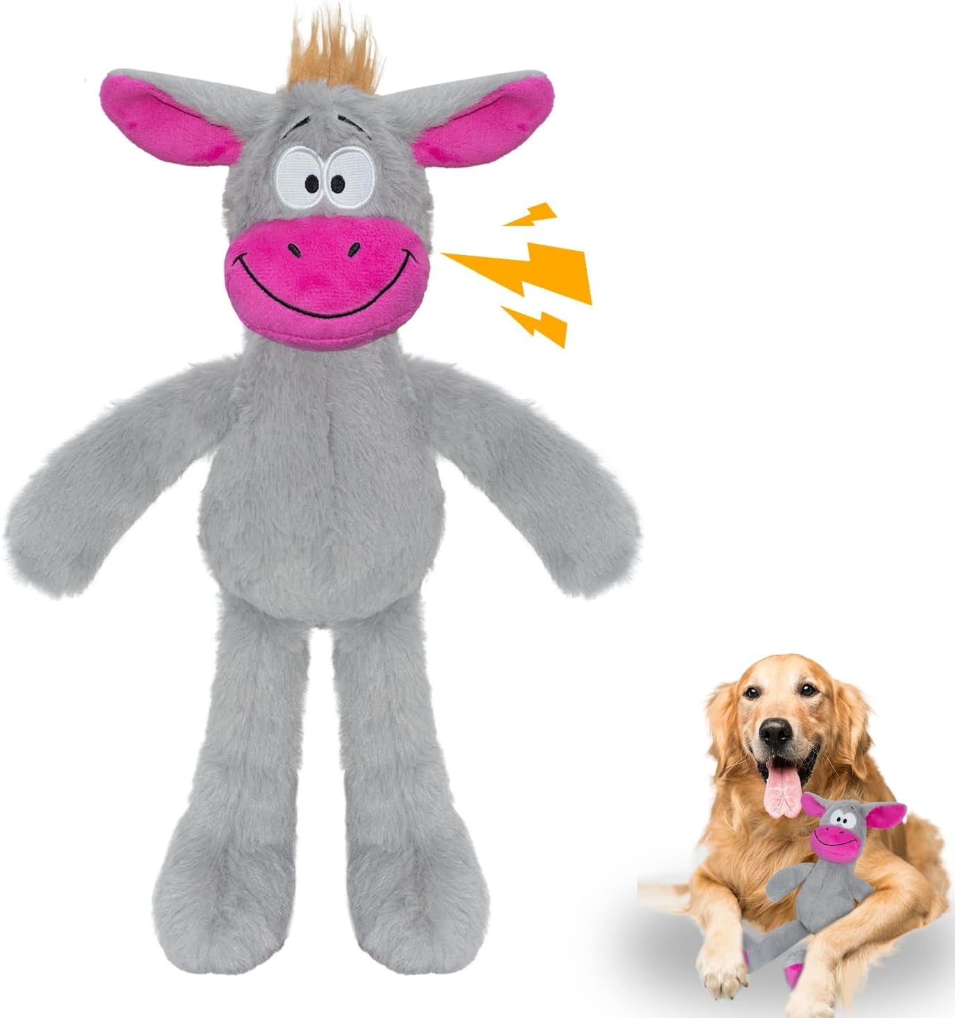 Squeak Dog Toys,Plush Chew Toys for Large Dogs, Crinkle Stuffed Animal Tail,Hands,Ears,Squeaky Interactive Toys for Small Medium Dogs,Keep Them Busy,Not for Aggressive Chew Dogs