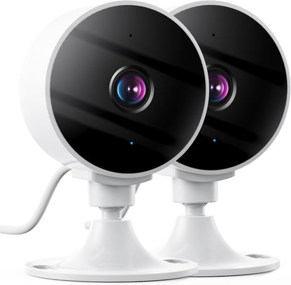 2K Wireless Cameras for Home Security Camera, Pet Camera Indoor with Phone App, Night Vision, Motion Alert, 24/7 Sd&Cloud Record, Two-Way Audio, Security Camera Indoor Works with Alexa&Google