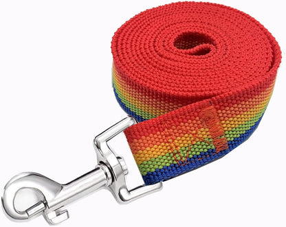 Strong Nylon Dog Leash, 4FT/ 5 FT/ 6FT Dog Leashes for Medium Large Dogs (4FT, Rainbow)