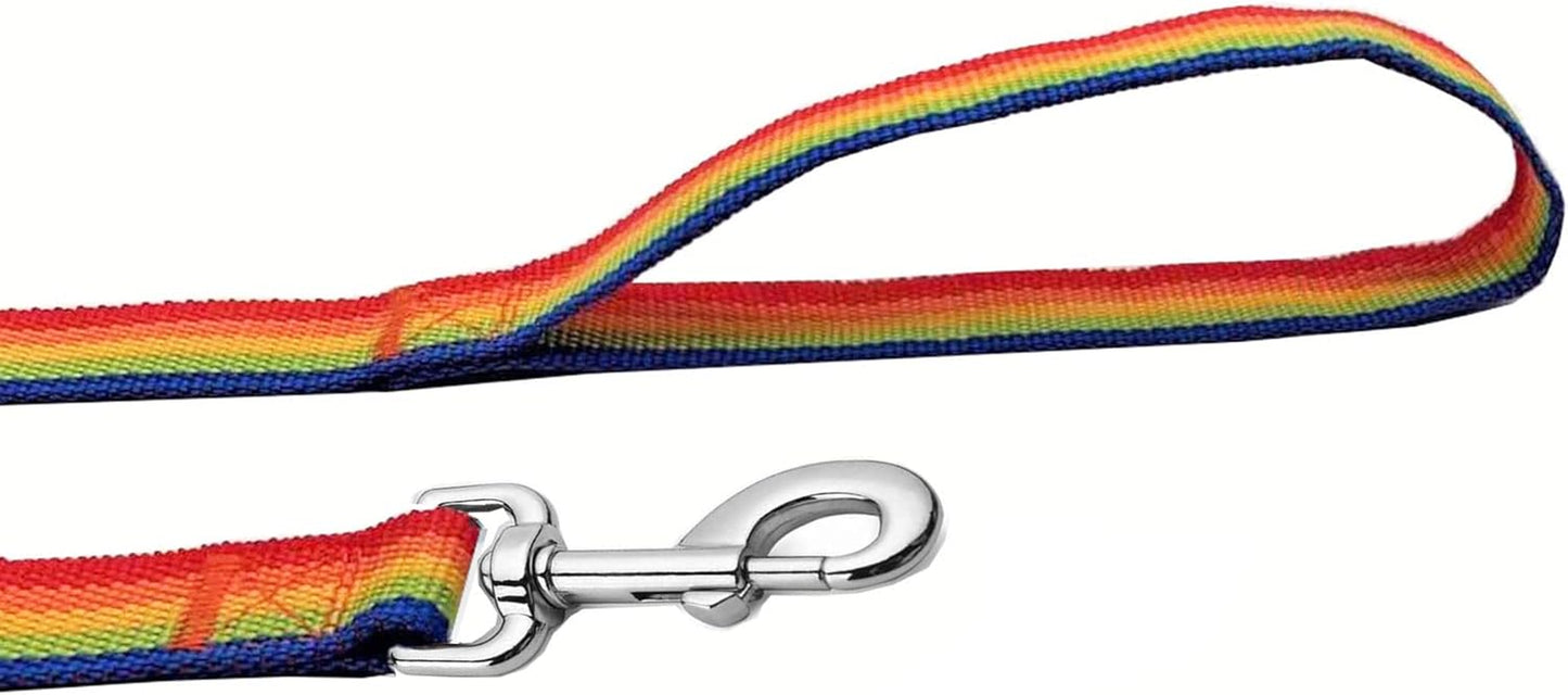 Strong Nylon Dog Leash, 4FT/ 5 FT/ 6FT Dog Leashes for Medium Large Dogs (4FT, Rainbow)