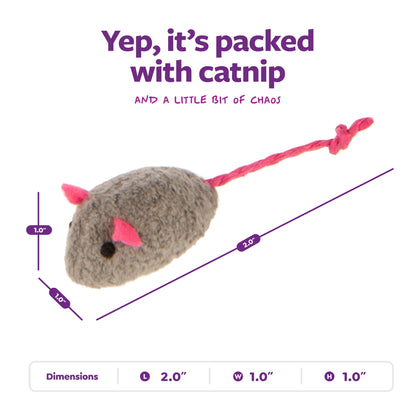 Skitter Critters Value Pack, Soft Plush Catnip Filled Mice Cat Toys, 10 Count