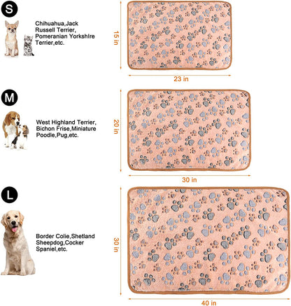 3 Pack Cat and Dog Blanket Soft & Warm Fleece Flannel Sleep Mat, Great Pet Throw for Puppy, Cats, Small, Medium & Large Dogs(Large 40" X 30")