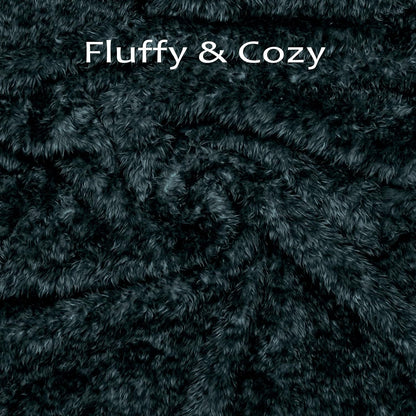Fluffy Fleece Dog Blankets,Warm Soft Fuzzy Pets Blanket for Puppy,Small,Medium,Large Dogs and Cats,Plush Pet Throws for Bed,Couch,Sofa,Travel (24X29 Inch, Black & Dark Green)