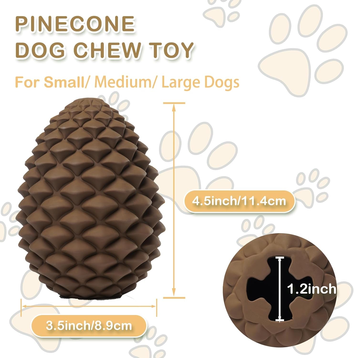 Pine Cone Dog Chew Toys, Dog Puzzle Toys, Interactive Toys to Keep Them Busy, Treat Dispensing Pet Toys for Medium Large Size, Long Lasting Dogs Gifts