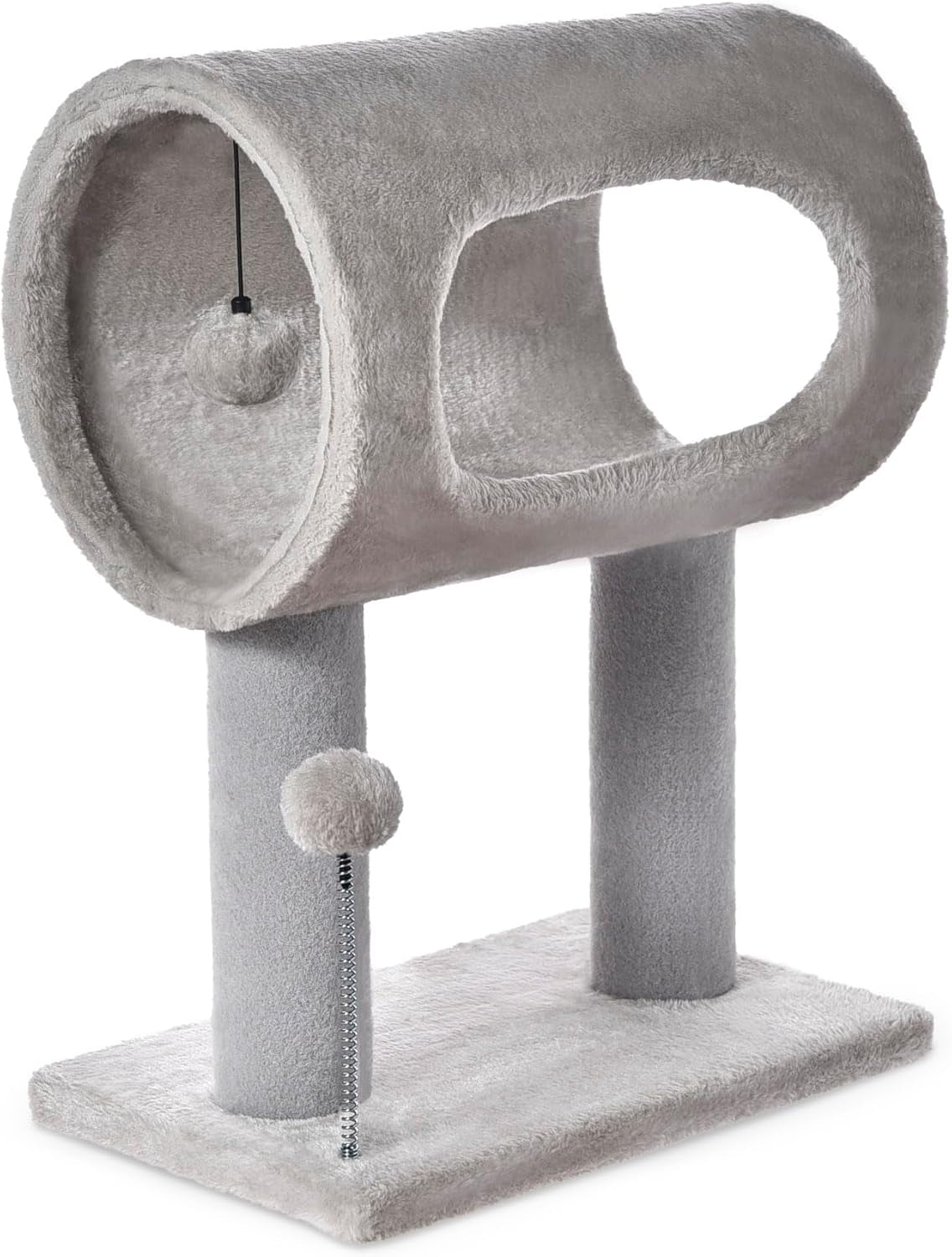Scratching Post 20.5" Cat Tree with Tunnel Carpet Cat Tower Kitten Tree Cat Tree with Hanging Ball for Indoor Cat, Grey