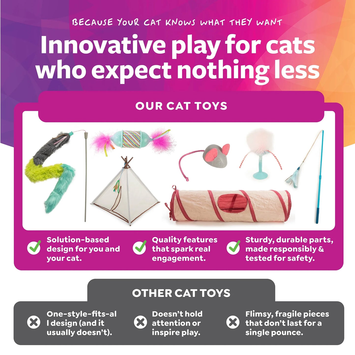 Crackle Chute Collapsible Tunnel Cat Toy with Crinkle Sound & Peek-A-Boo Window