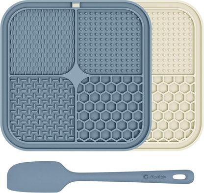 2 Pack Lick Mat for Dogs,Cats,Upgraded 8.5×8.5 Inches Licking Mats with Suction Cups,Slow Feeder Licking Pad for Anxiety Relief and Boredom Reducer,Suitable for Dog Training