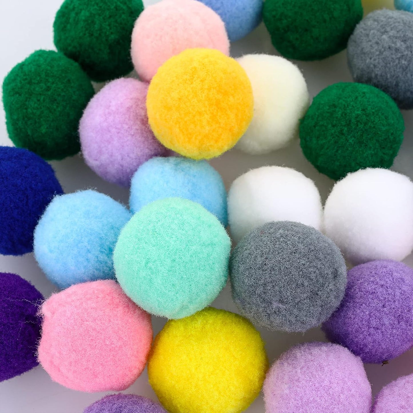 Large Cat Toy Balls, Soft Cat Balls 1Inch Kitten Pom Poms Ball Cat Play Toy (30 Pcs)
